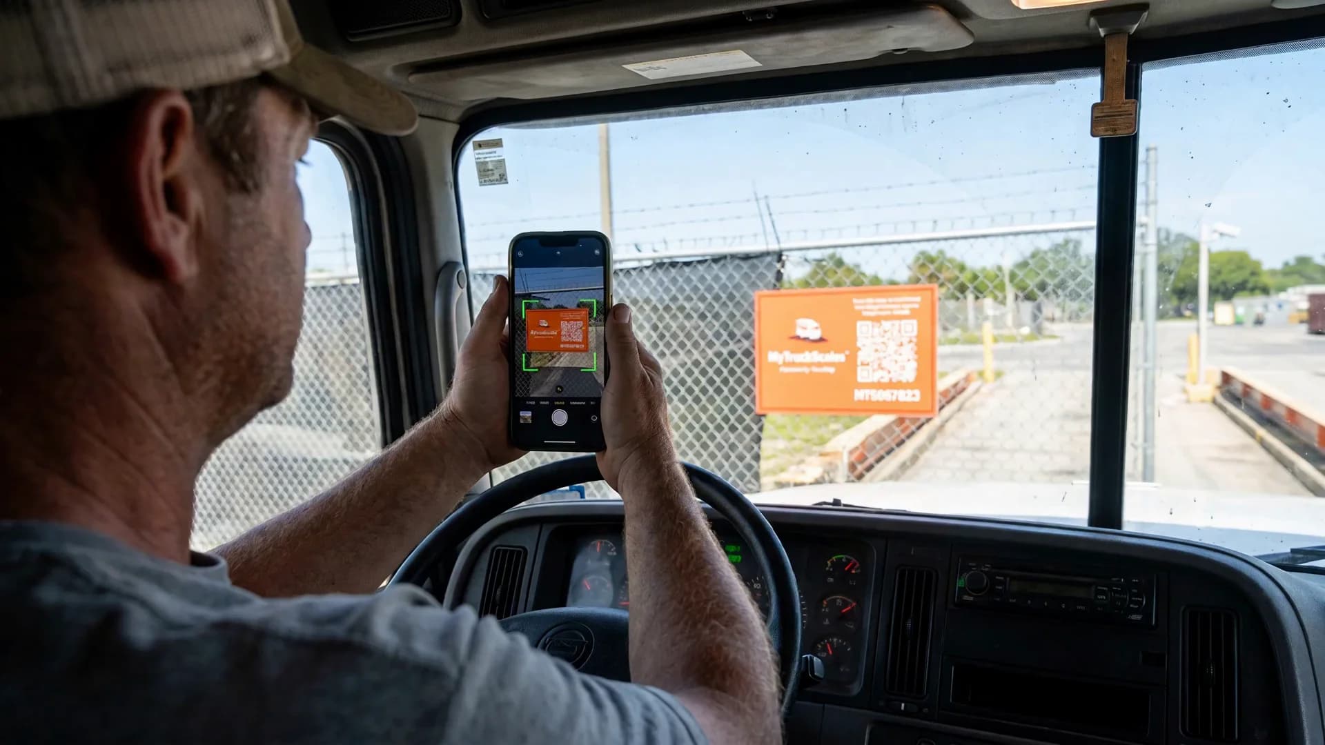 A truck pulling onto the certified scales at Solid Waste & Recycling Solutions